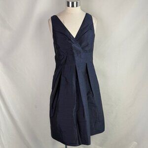 Talbots Navy Cross Front Tie Back Dress